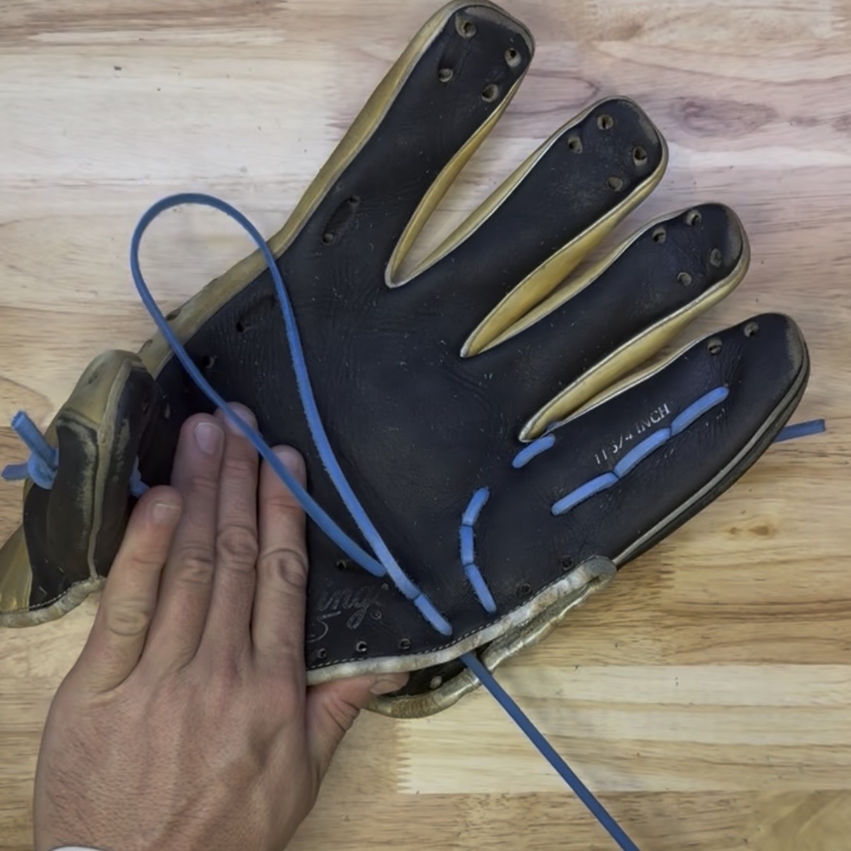 Relacing a baseball glove
